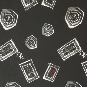 趣味录音带双绉印花面料