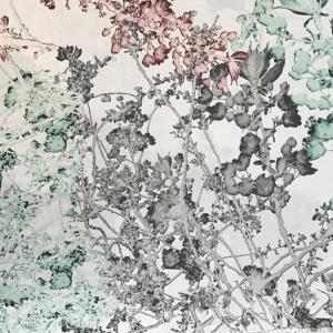 树枝叶子花雪纺印花面料