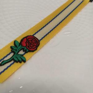 玫瑰绣花提花织带挂件*