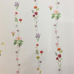 条纹排列花朵印花面料
