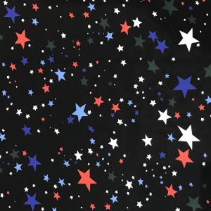 彩色五角星雪纺印花面料