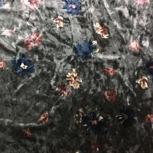 弹力丝绒印花布