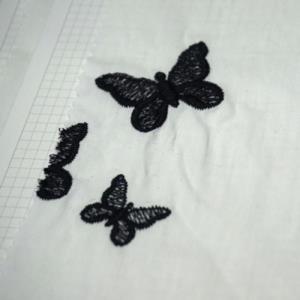 全棉绣花黑白蝴蝶