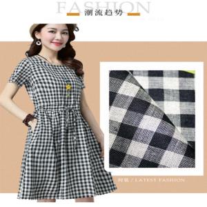 穗成行-S8524 纯亚麻格子色织布料 高档男女装衬衫 裤子面料