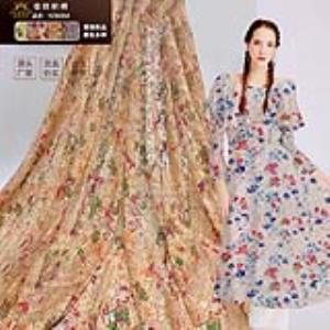 蕾丝小梅花印大小团花亮片面料
