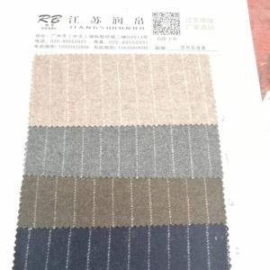 梭织羊毛混纺条纹呢料 50%W 50%P 150cm宽