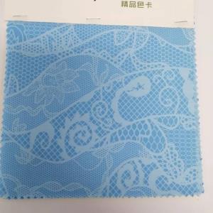 针织蓝色底各式印花面料 