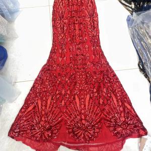 重工艺立体绣珠片异域风情礼服料
